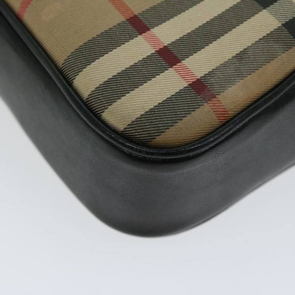 BURBERRY Nova Check Shoulder Bag Canvas Beige Black Auth 66162 - Picture 15 of 16